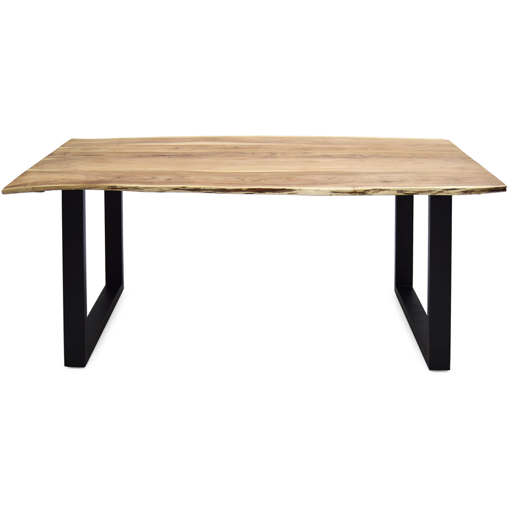 
                  
                    Esstisch 220 x 100 cm Akazie massiv / Metall U-Gestell - Kant
                  
                