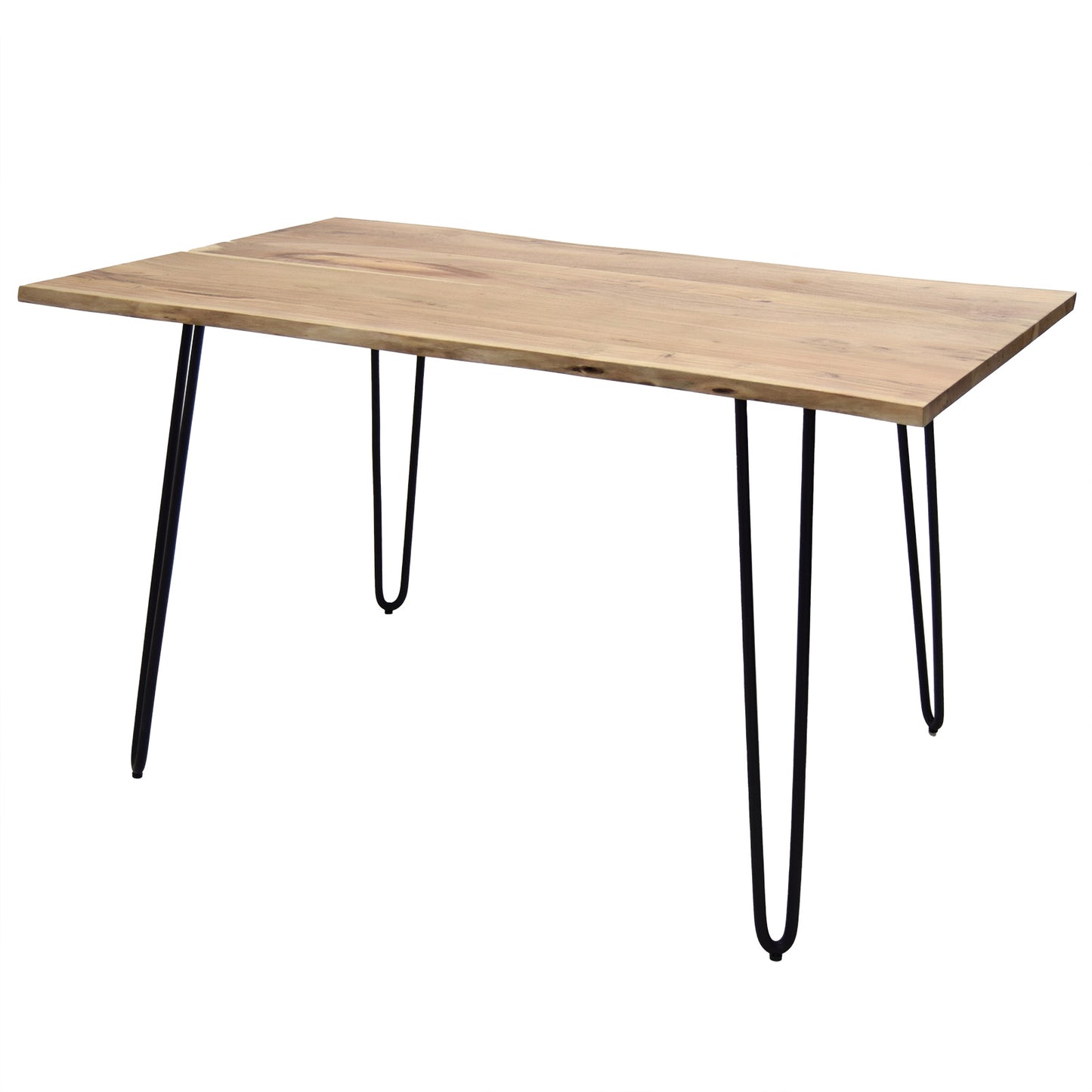 
                  
                    Esstisch 140 x 80 Akazie massiv / Metall Hairpin - Kant
                  
                