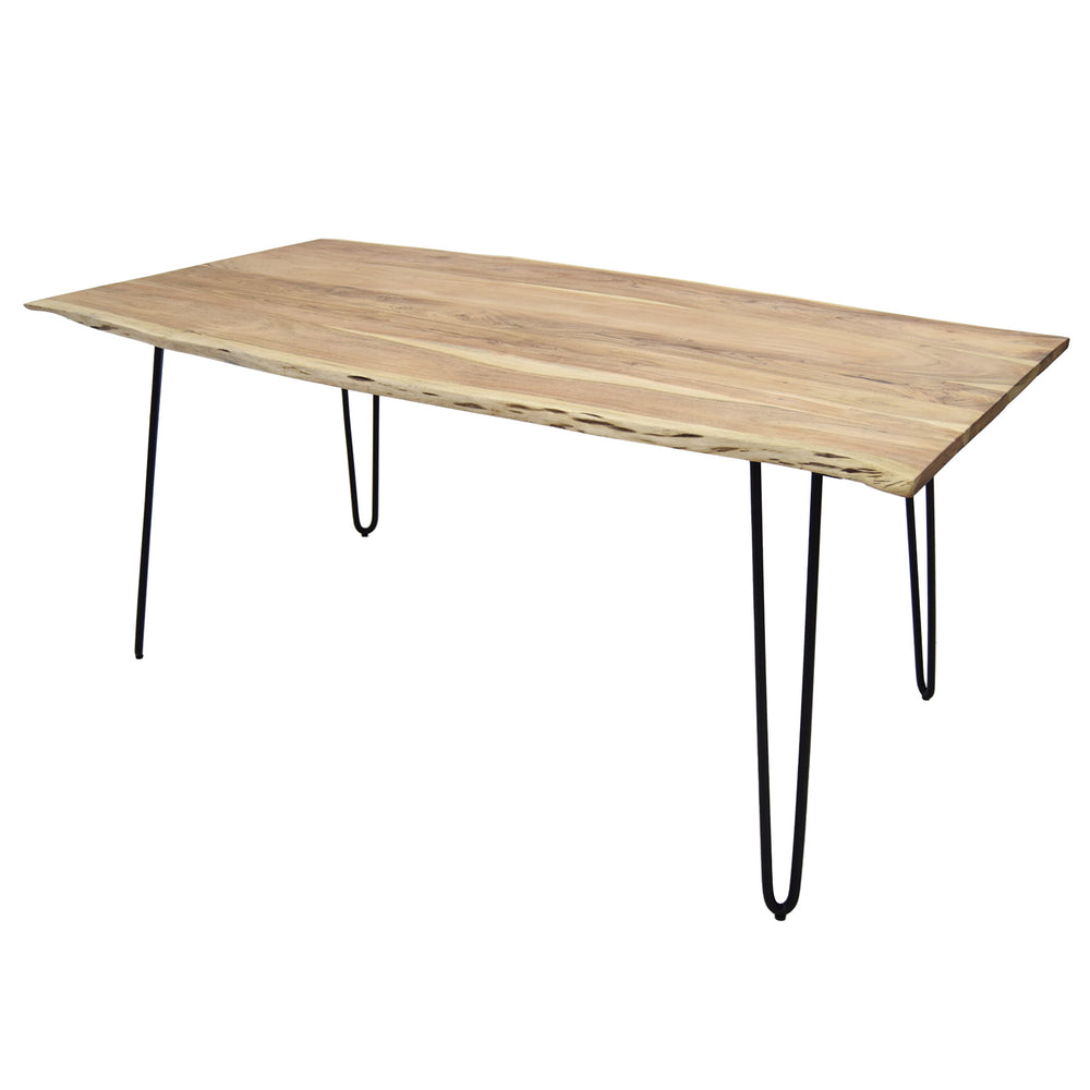 
                  
                    Esstisch 160 x 85 cm Akazie massiv / Metall Hairpin - Kant
                  
                