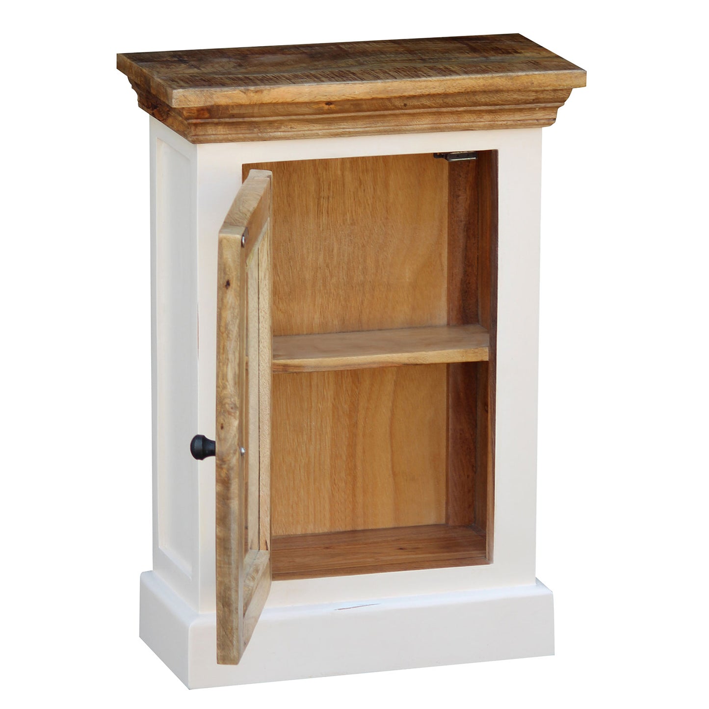 
                  
                    Hängeschrank Mango massiv weiß / braun Landhausstil - Neron
                  
                