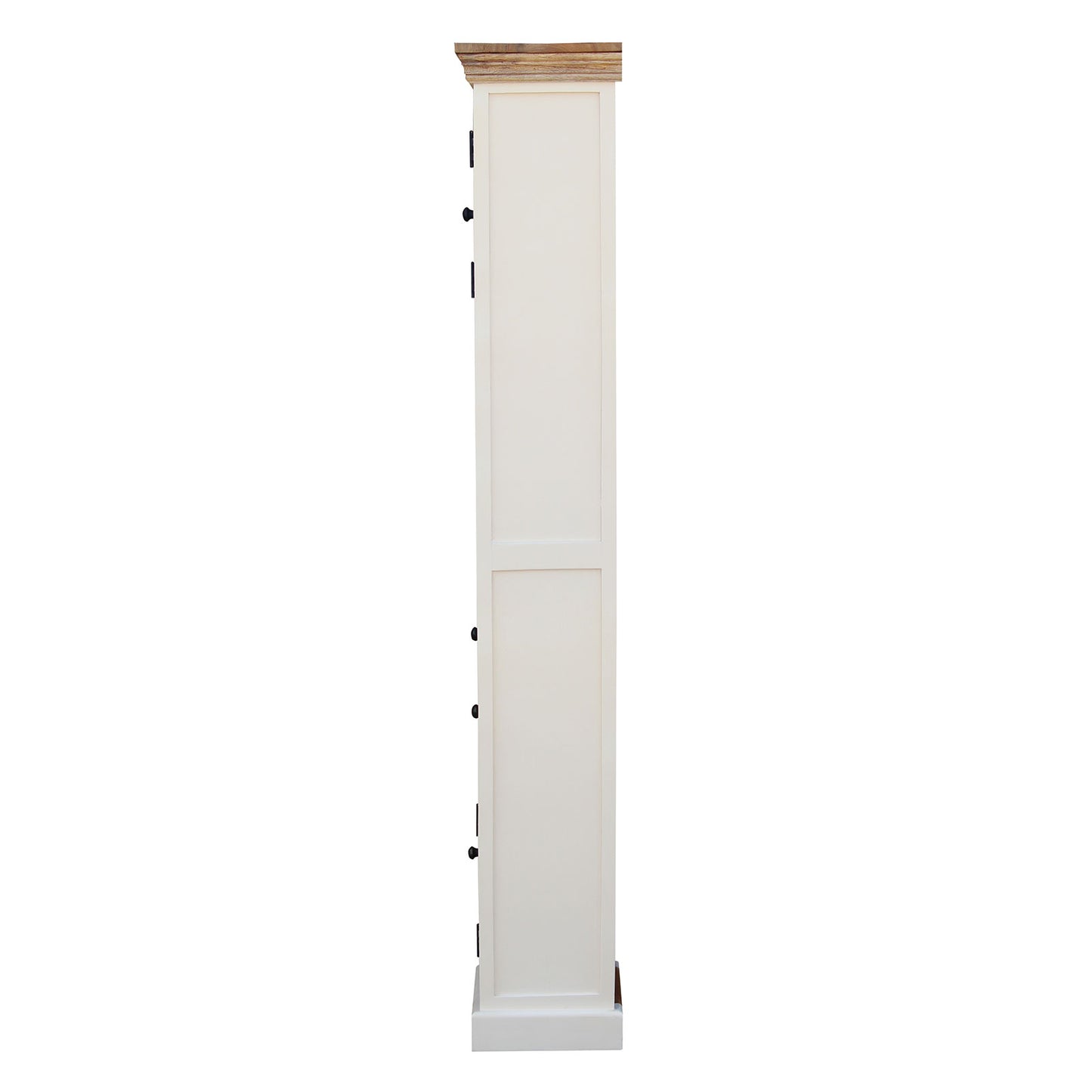 
                  
                    Hochschrank Mango massiv weiß / braun Landhausstil - Neron
                  
                
