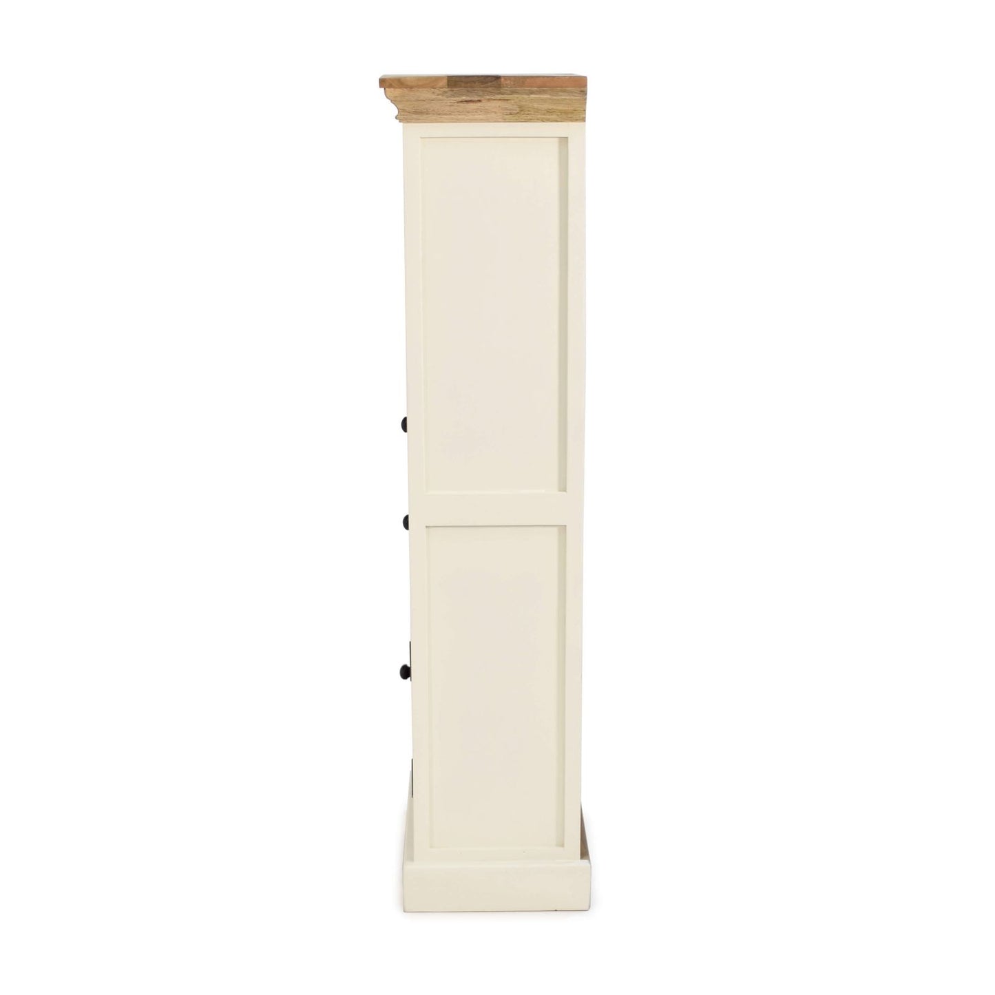 
                  
                    Hochkommode Mango massiv weiß / braun Landhausstil - Neron
                  
                
