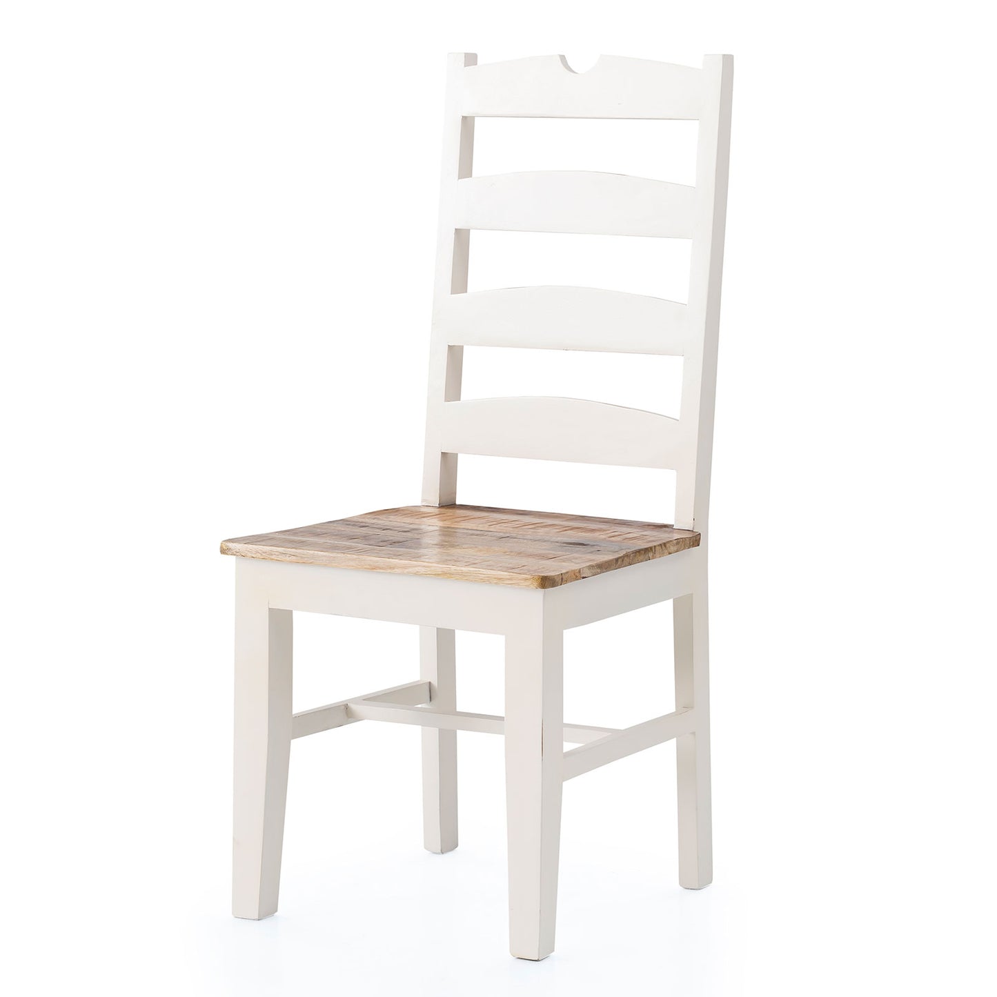 
                  
                    Stuhl (2er-Set) Mango massiv weiß / braun Landhausstil - Neron
                  
                