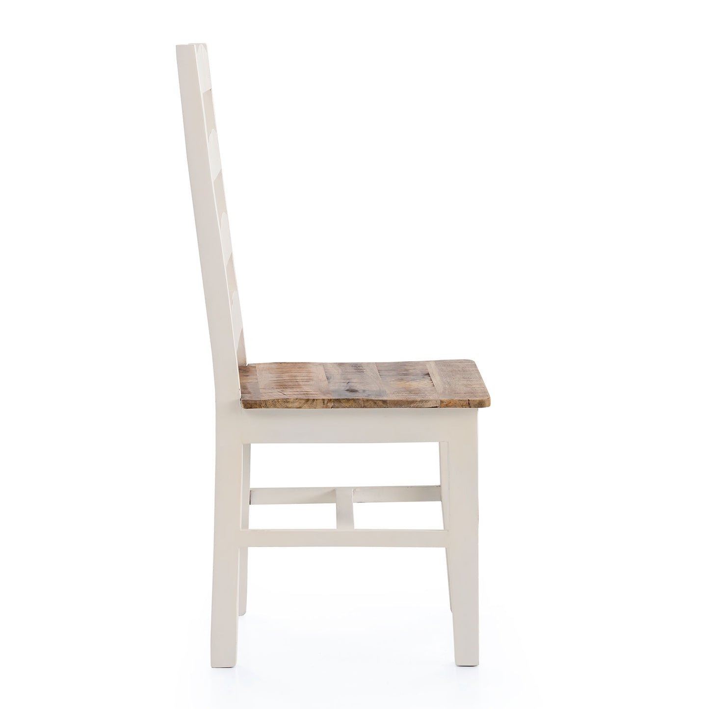 
                  
                    Stuhl (2er-Set) Mango massiv weiß / braun Landhausstil - Neron
                  
                
