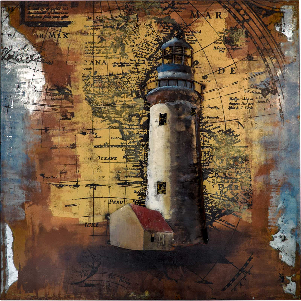 
                  
                    Metallbild Leuchtturm 80 x 80 cm 3D Vintage / Industrialstyle
                  
                