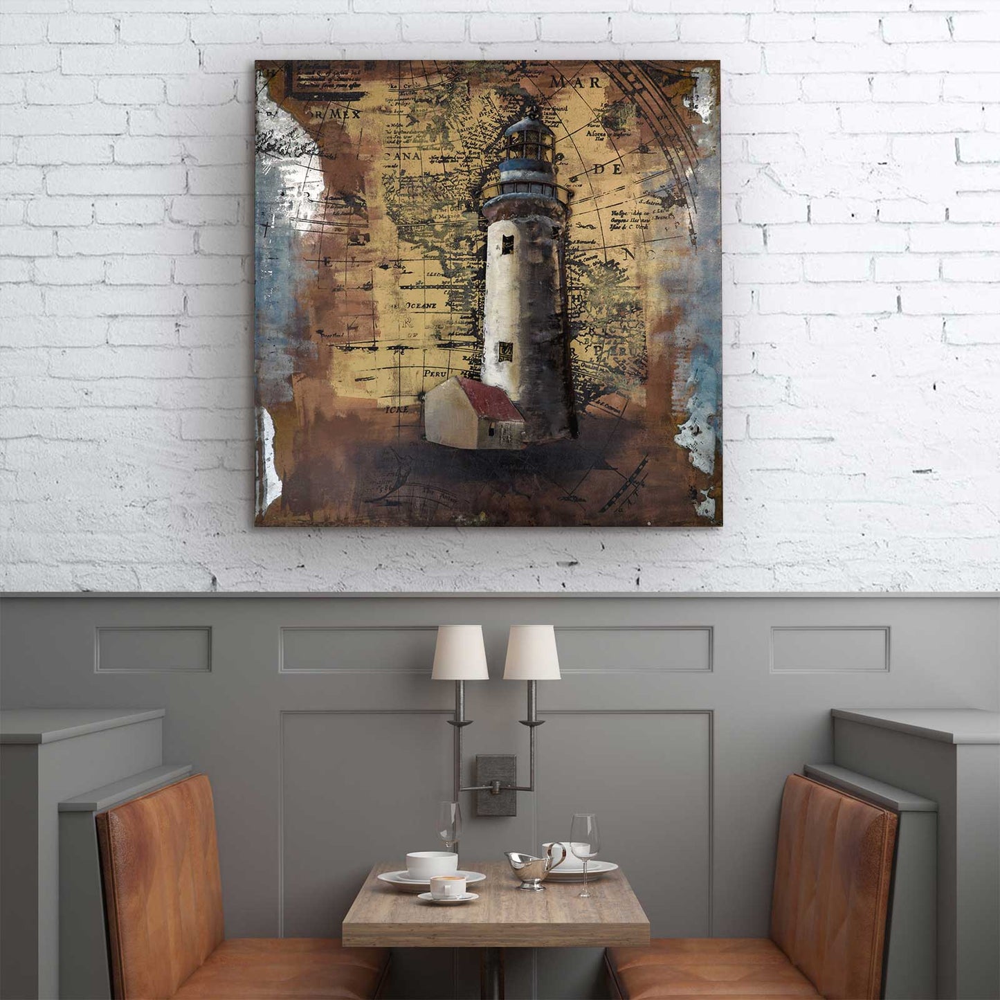 
                  
                    Metallbild Leuchtturm 80 x 80 cm 3D Vintage / Industrialstyle
                  
                