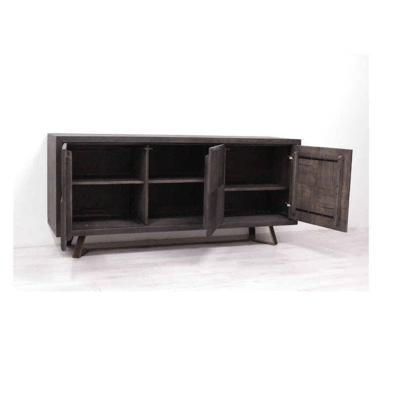 
                  
                    Sideboard Eiche massiv antik braun / Metall - Samu
                  
                