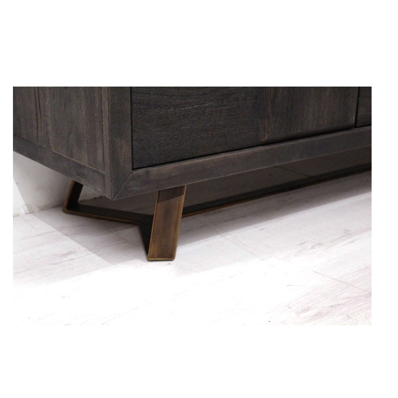 
                  
                    Sideboard Eiche massiv antik braun / Metall - Samu
                  
                