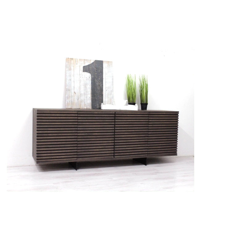 Sideboard Eiche massiv Räucheröl-Optik / Metall - Dublin