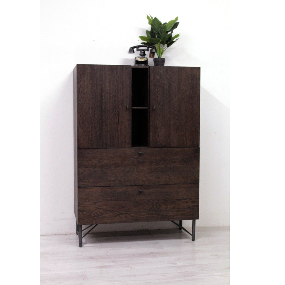 Highboard Eiche Front massiv walnuss - Cavalli