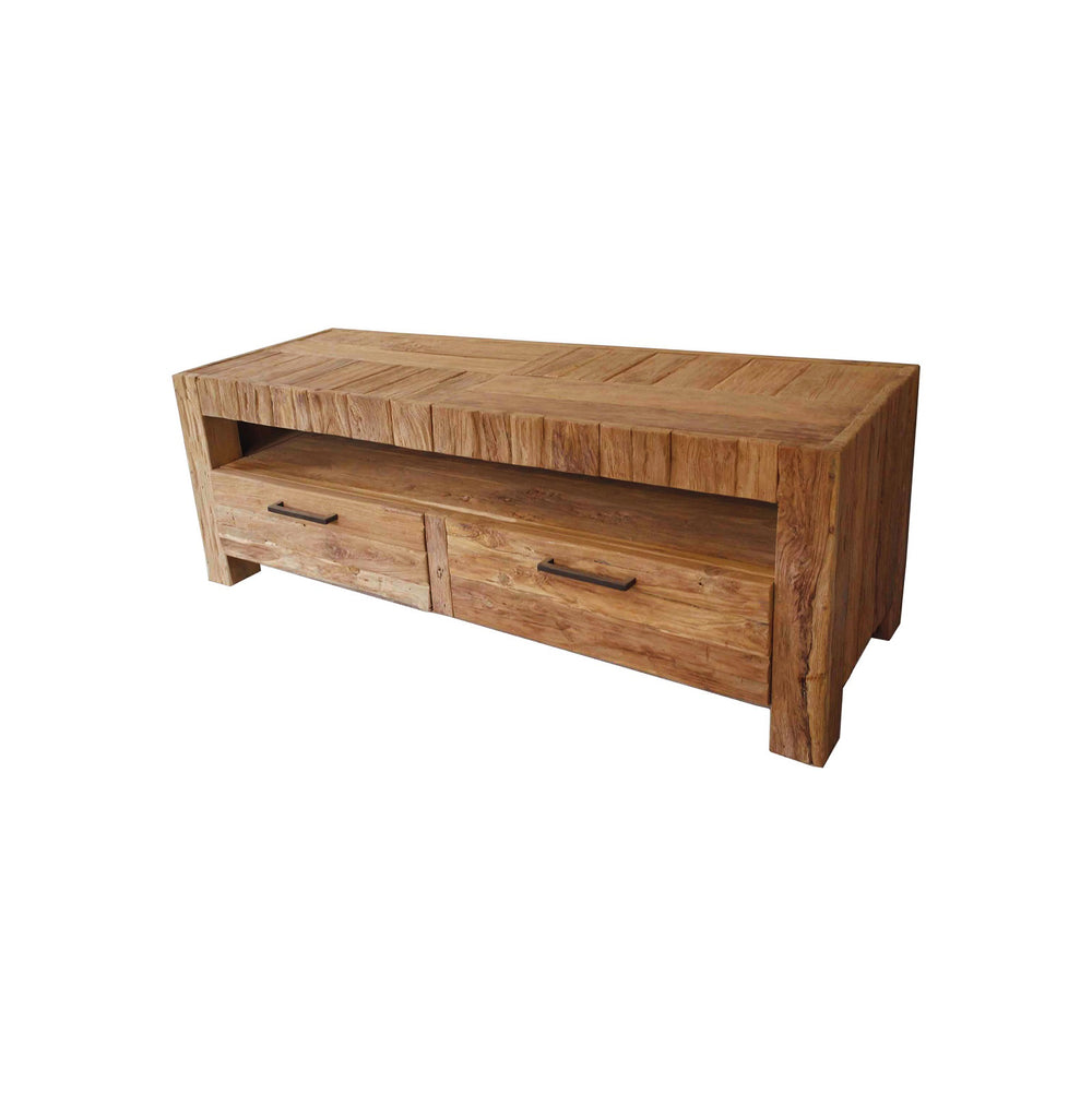 TV-Schrank Teakholz massiv Shabby Chic - Borneo