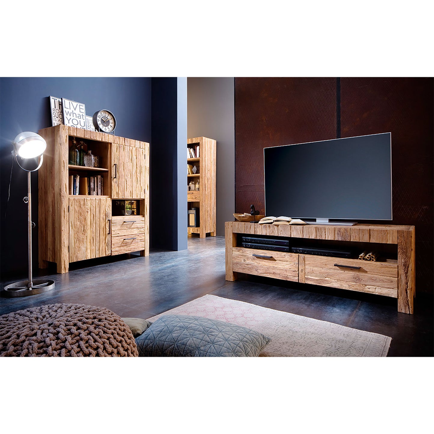 
                  
                    TV-Schrank Teakholz massiv Shabby Chic - Borneo
                  
                