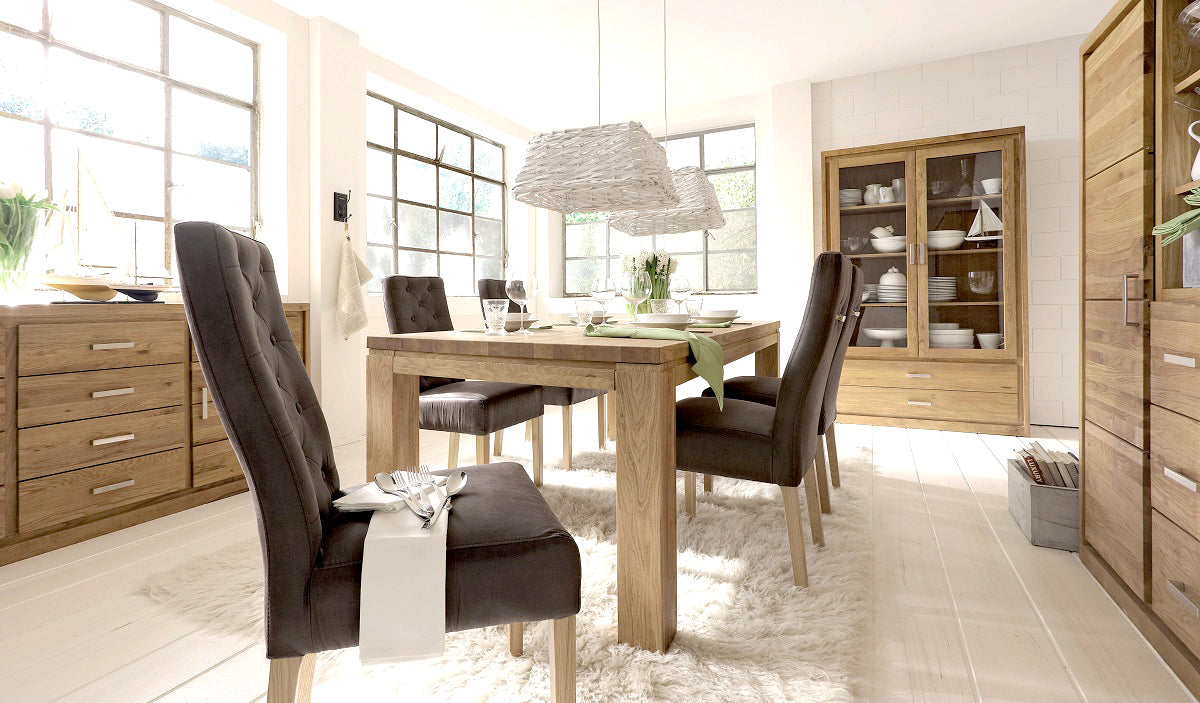 
                  
                    Esstisch 160  x 90 cm Wildeiche Bianco massiv - Pigro
                  
                