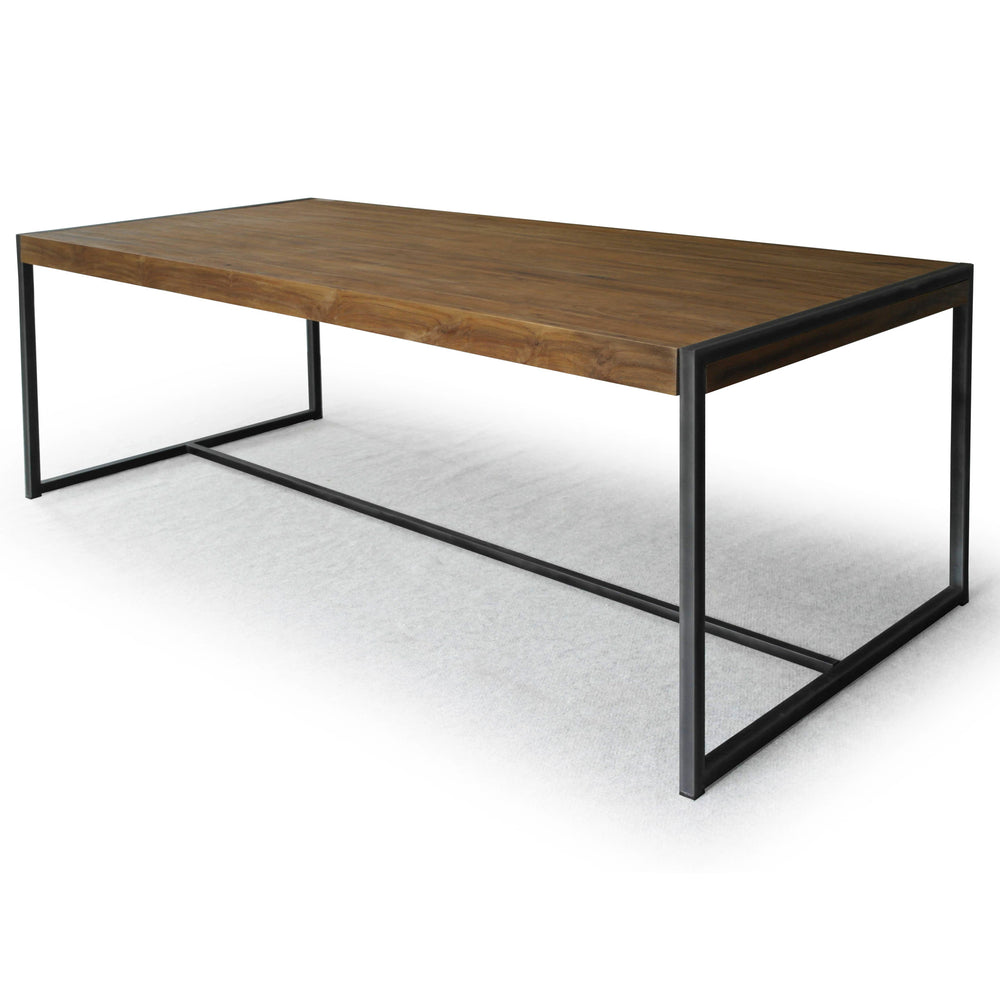 Esstisch 180 x 90 cm Teakholz massiv / Metall Industrial-Style - Sumatra