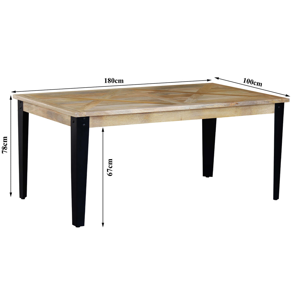 
                  
                    Esstisch 180 x 100 Mango massiv Vintagelook - Dave
                  
                