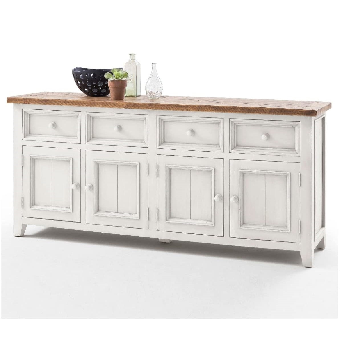 
                  
                    Big Sideboard Pinie massiv recycelt Weiss / Natur Landhaus Byron
                  
                