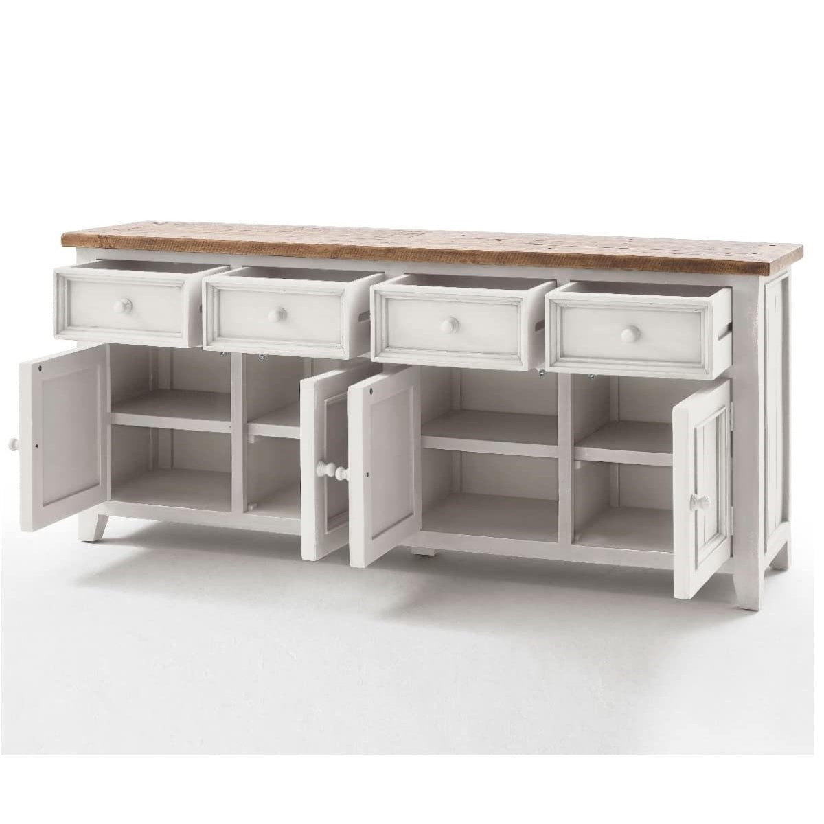 
                  
                    Big Sideboard Pinie massiv recycelt Weiss / Natur Landhaus Byron
                  
                