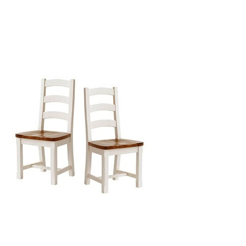 
                  
                    Stuhl 2er-Set Kiefer massiv Weiß/Honig Landhausstil Bodde
                  
                