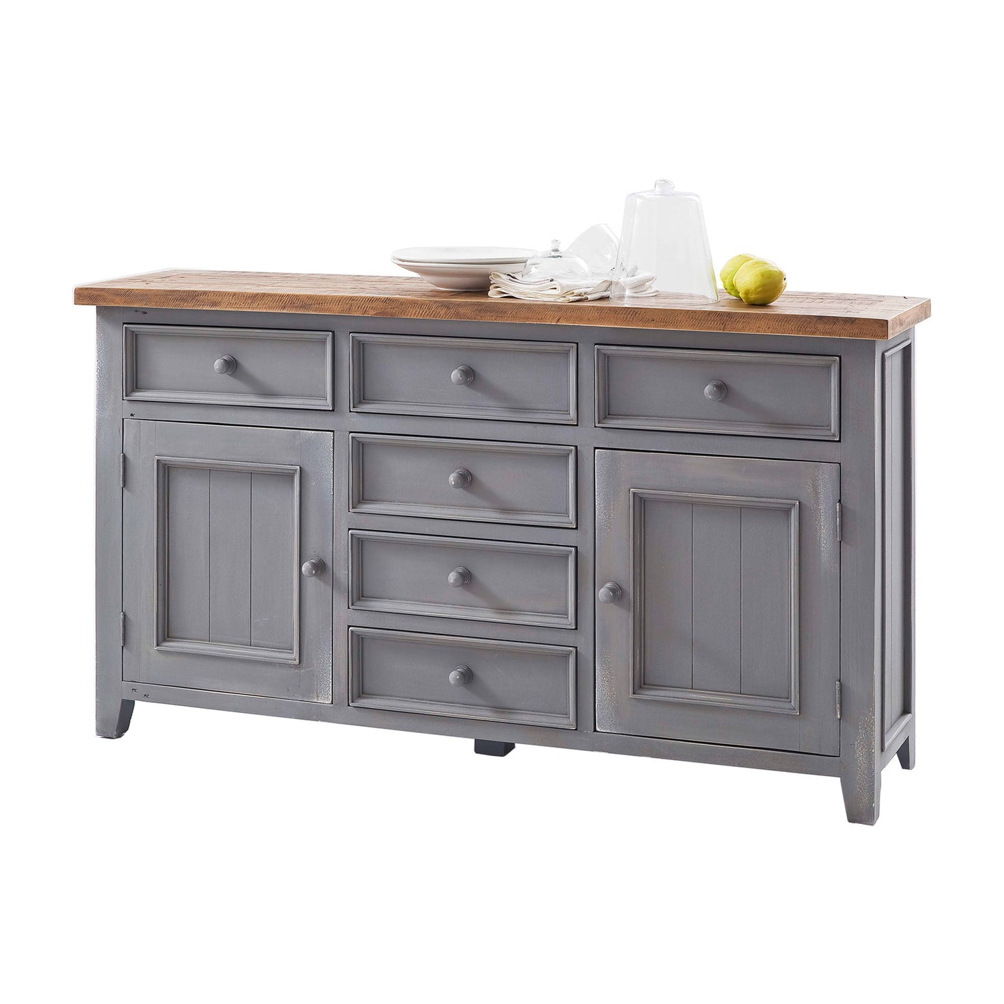 
                  
                    Sideboard Pinie massiv recycelt Grau / Natur Landhaus Byron
                  
                