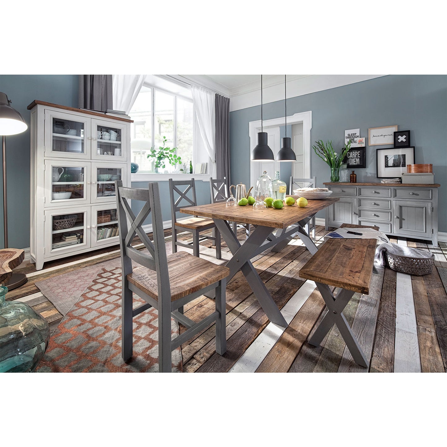 
                  
                    Sideboard Pinie massiv recycelt Grau / Natur Landhaus Byron
                  
                