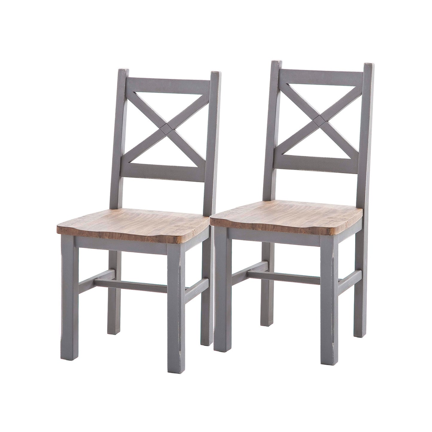 
                  
                    Holzstuhl 2er-Set Pinie massiv recycelt Grau / Natur Landhaus Byron
                  
                