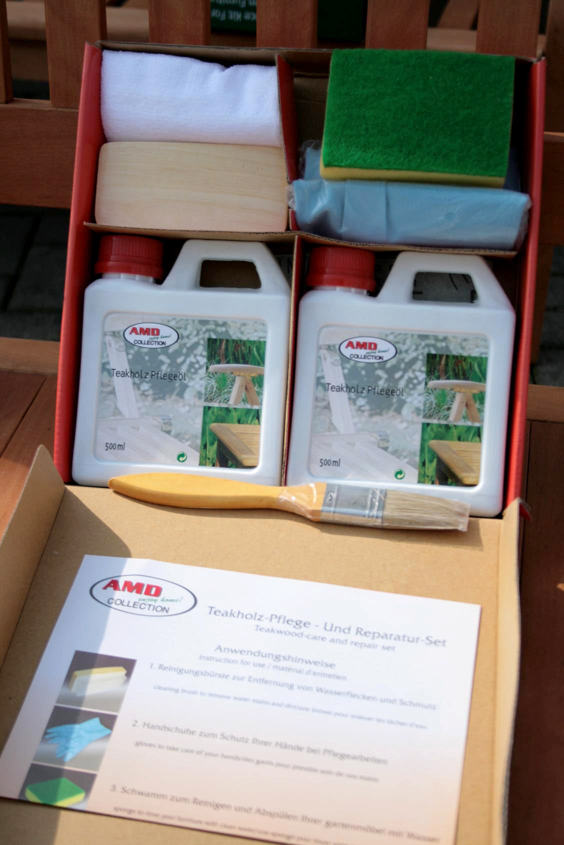 
                  
                    Pflege- Reparatur-Set für Teakholz Gartenmöbel
                  
                