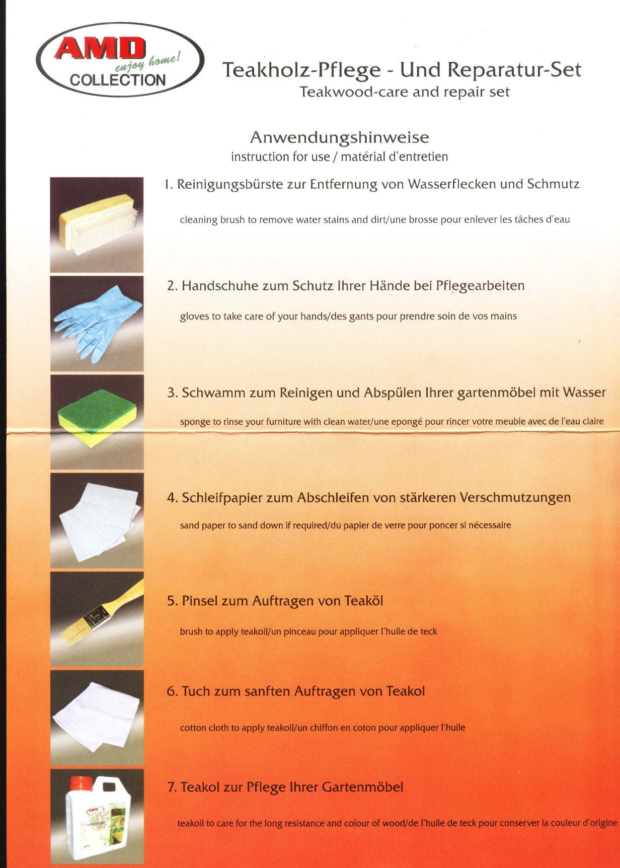 
                  
                    Pflege- Reparatur-Set für Teakholz Gartenmöbel
                  
                