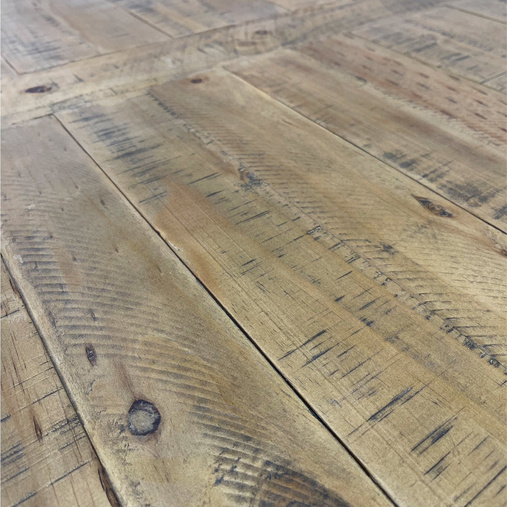 
                  
                    Esstisch 200 x 90 cm Pinie massiv recycelt grau / natur - Byron
                  
                