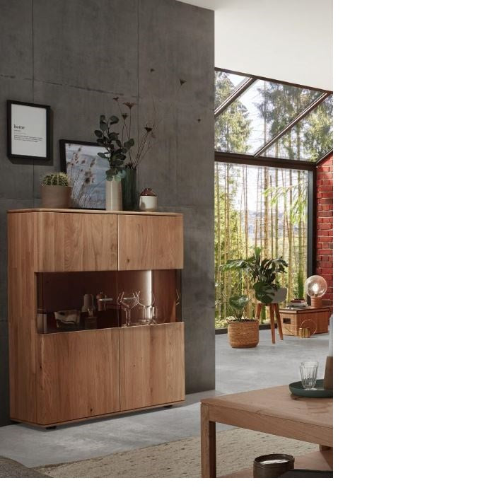 Highboard Wildeiche massiv  Wöstmann Messemuster - Verde