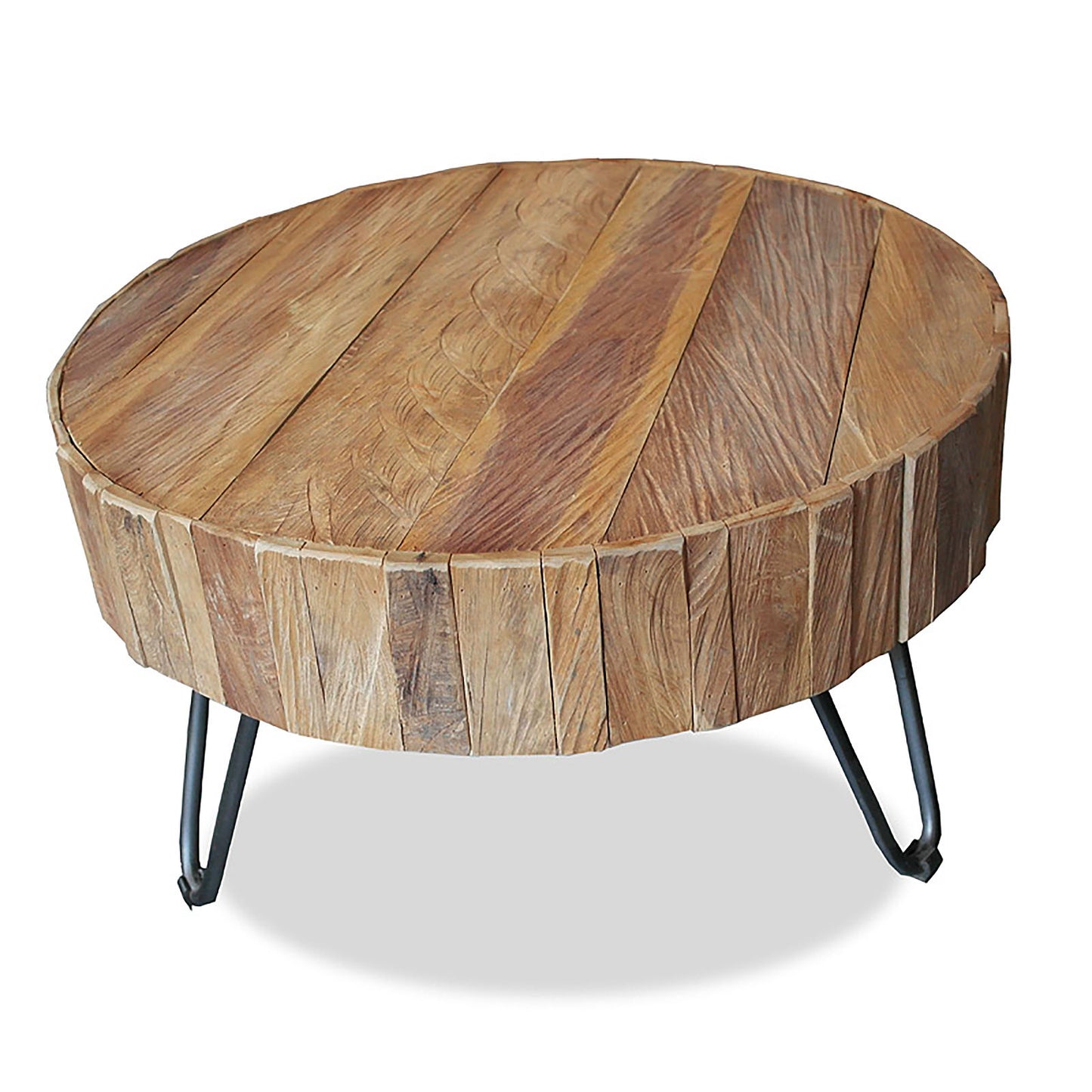 
                  
                    Couchtisch Ø 70 cm Teakholz massiv Shabby Chic - Capel
                  
                