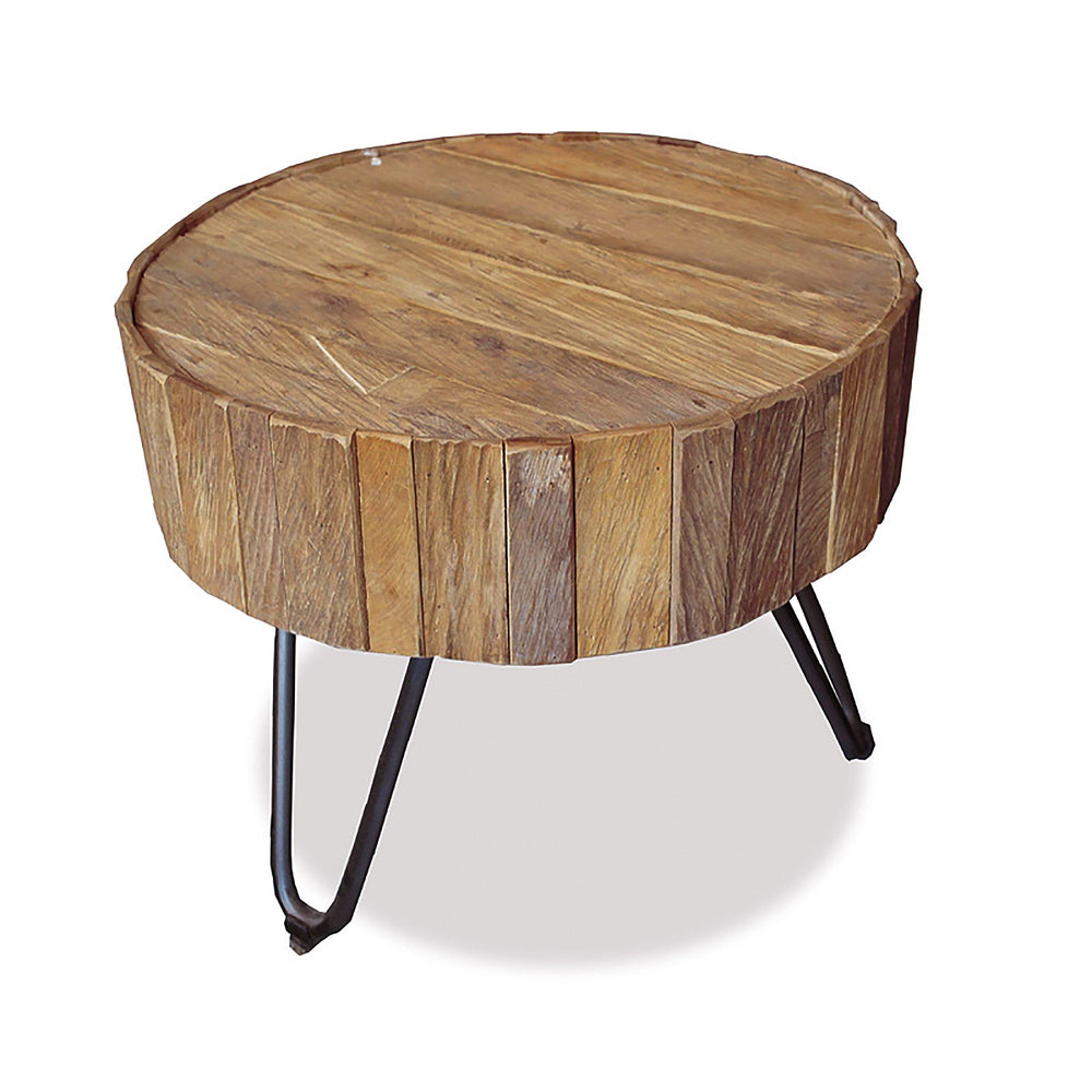 
                  
                    Beistelltisch Ø 50 Teakholz massiv Shabby Chic - Capel
                  
                