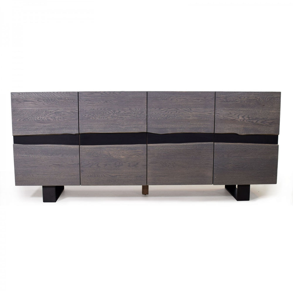 
                  
                    Sideboard Wildeiche massiv grau geölt / Metall 200 cm - Natural Shape
                  
                