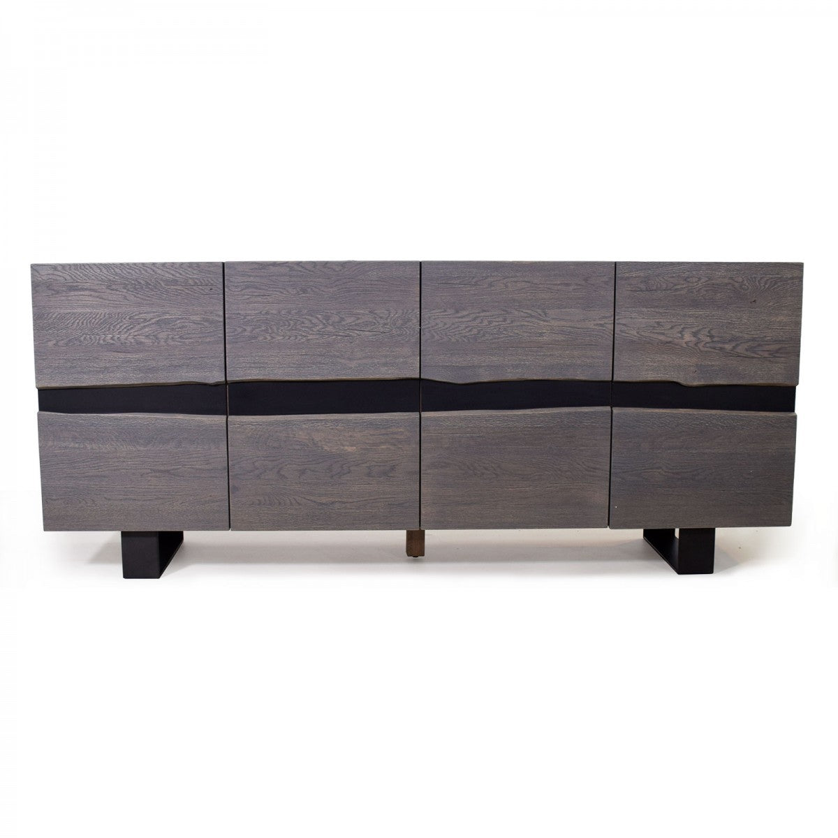 
                  
                    Sideboard Wildeiche massiv grau geölt / Metall 200 cm - Natural Shape
                  
                