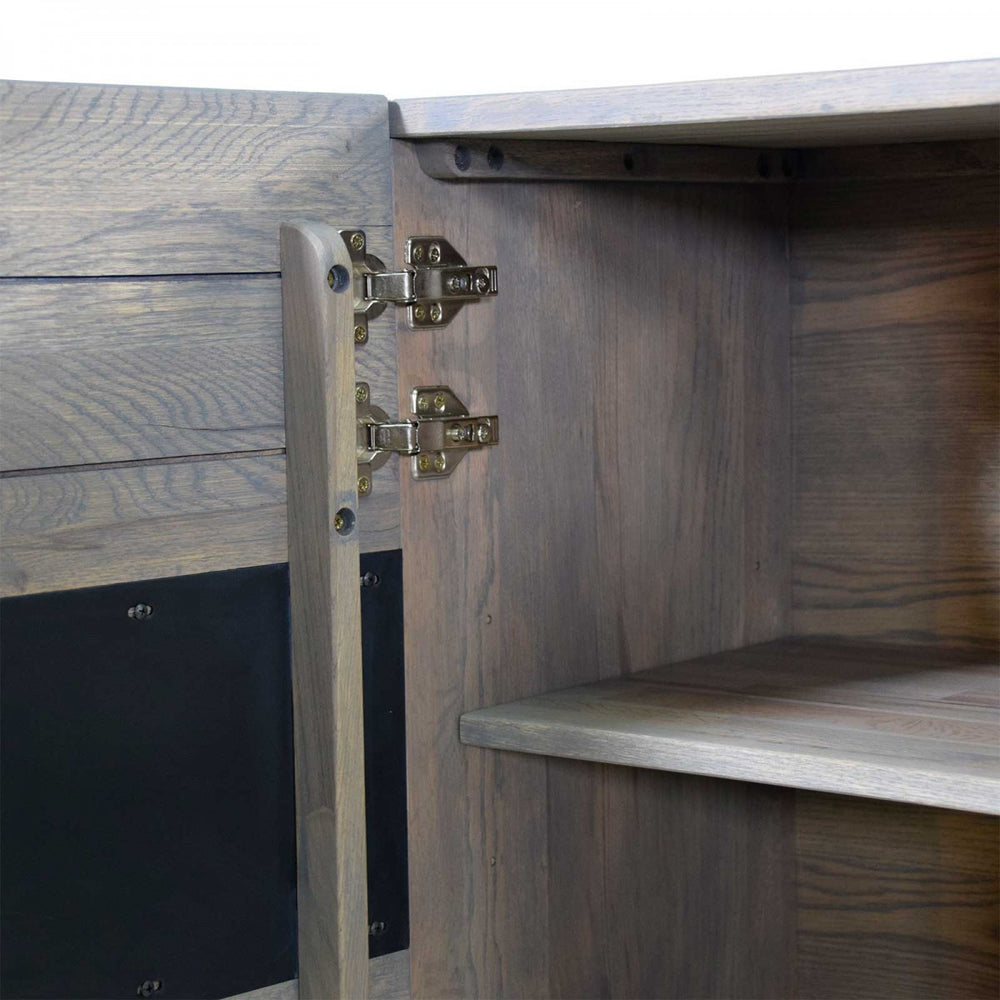 
                  
                    Sideboard Wildeiche massiv grau geölt / Metall 200 cm - Natural Shape
                  
                