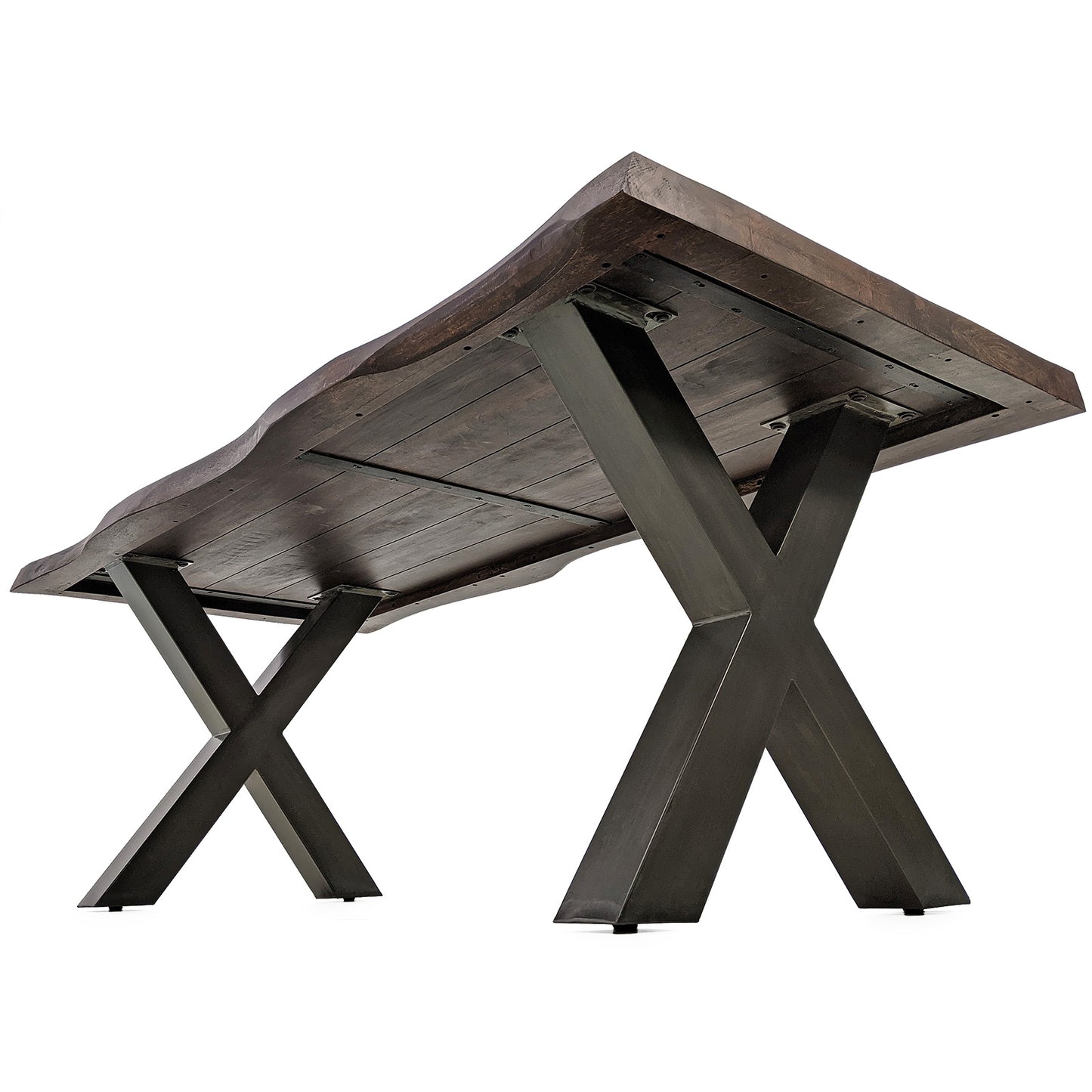 
                  
                    Esstisch 160 x 90 cm Massivholz Antik Kolonial / X-Fuß - Marten
                  
                