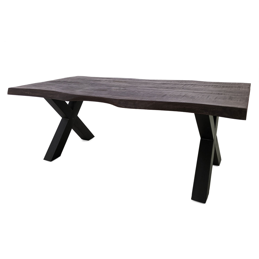 
                  
                    Esstisch 180 x 90 cm Massivholz Antik Kolonial / X-Fuß - Marten
                  
                