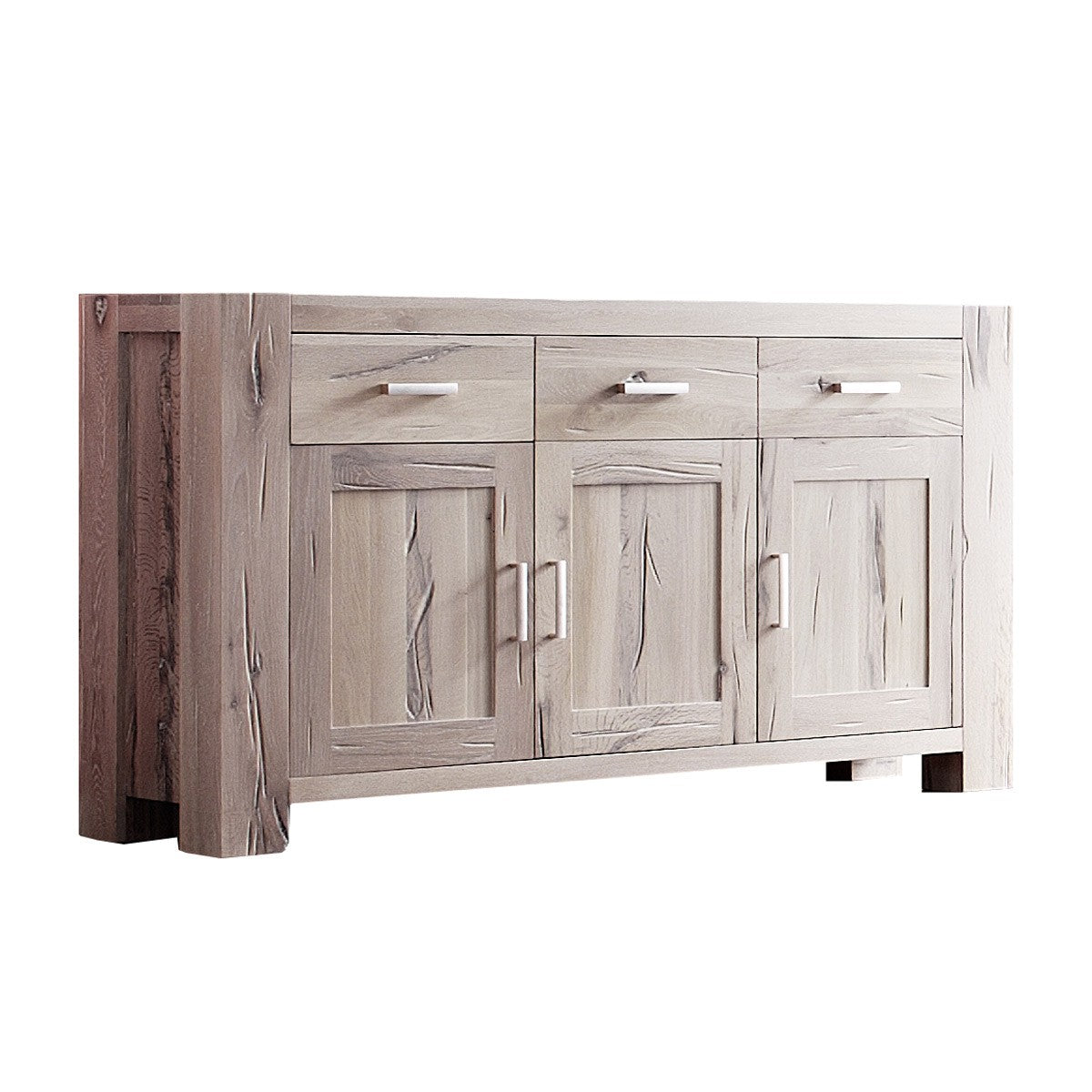 Sideboard Eiche massiv Weiß gekälkt Braxton