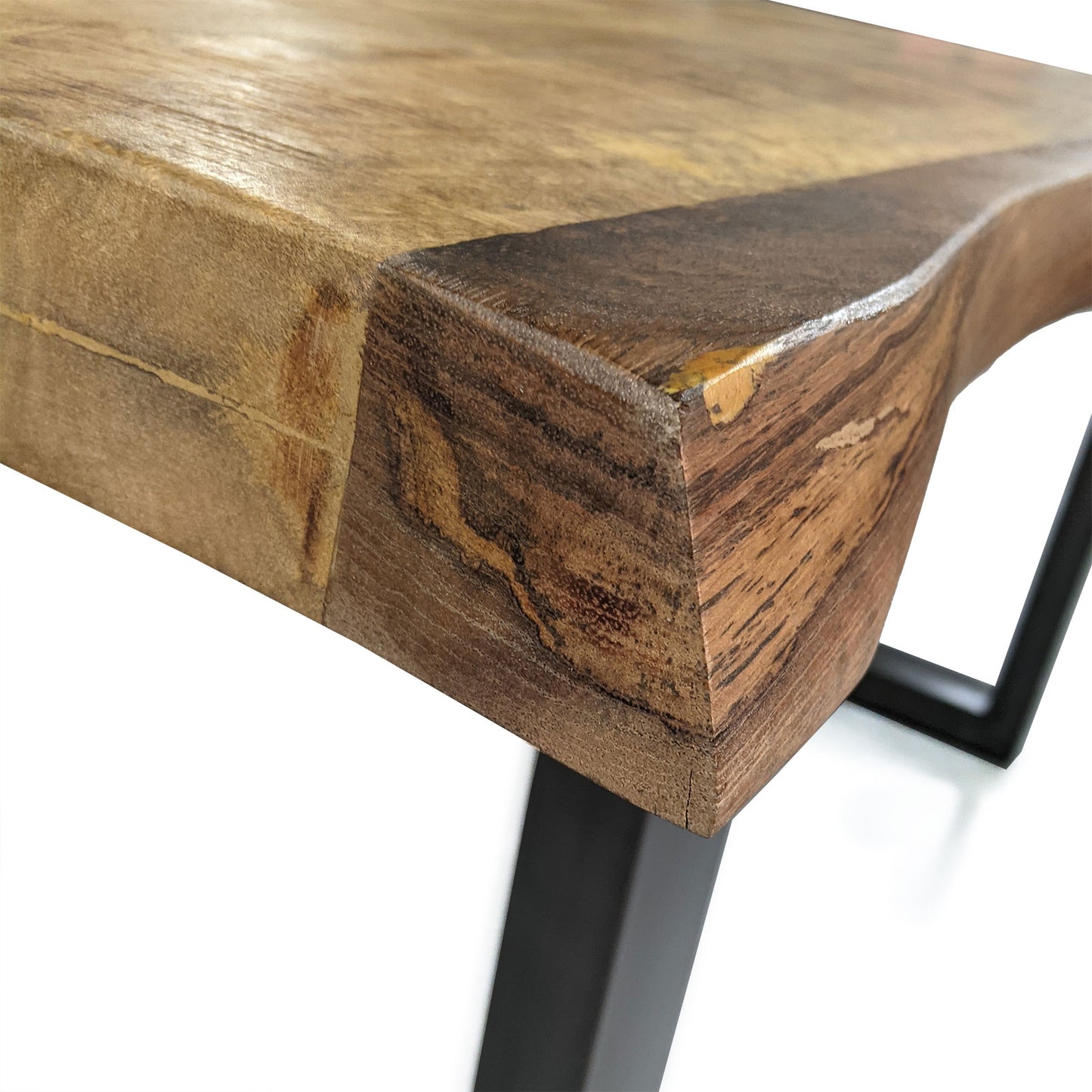 
                  
                    Esstisch 180 x 90 cm Massivholz Natur mit Baumkante / U-Gestell schwarz - MaroX
                  
                