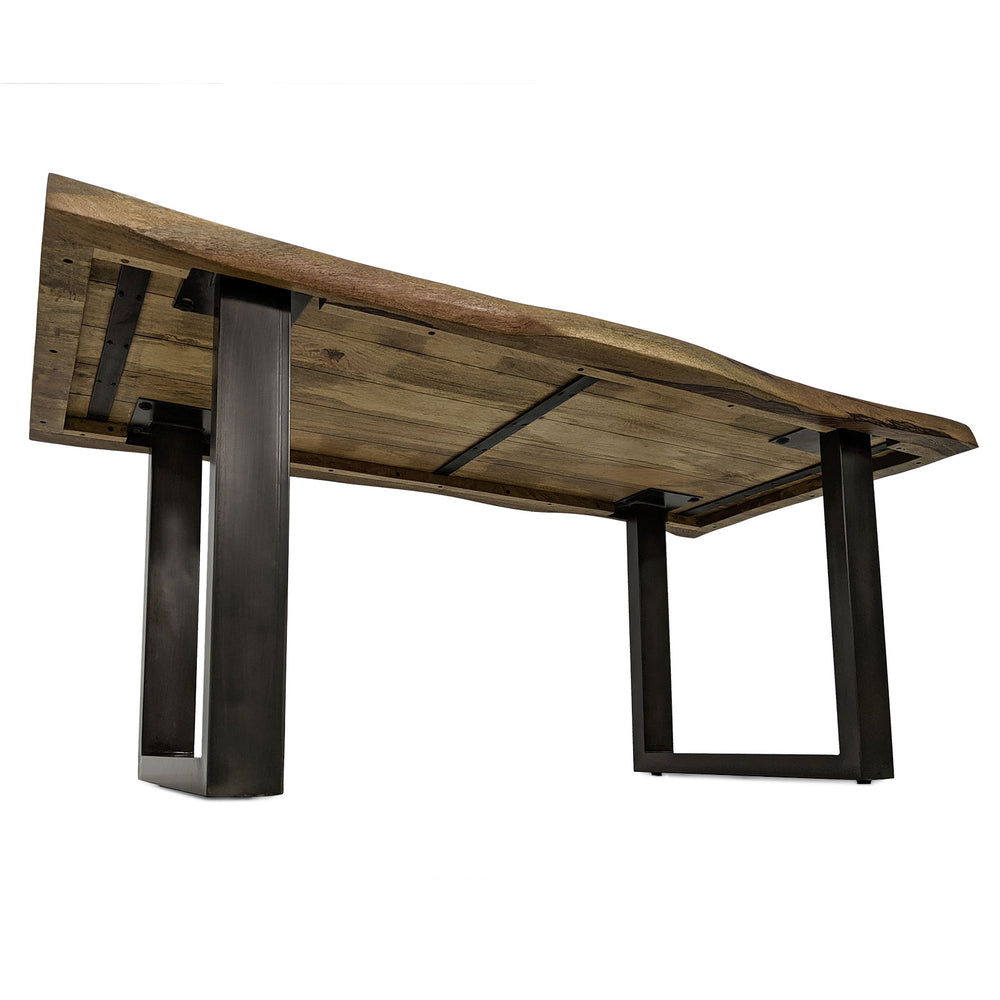 
                  
                    Esstisch 180 x 90 cm Massivholz Natur mit Baumkante / U-Gestell schwarz - MaroX
                  
                