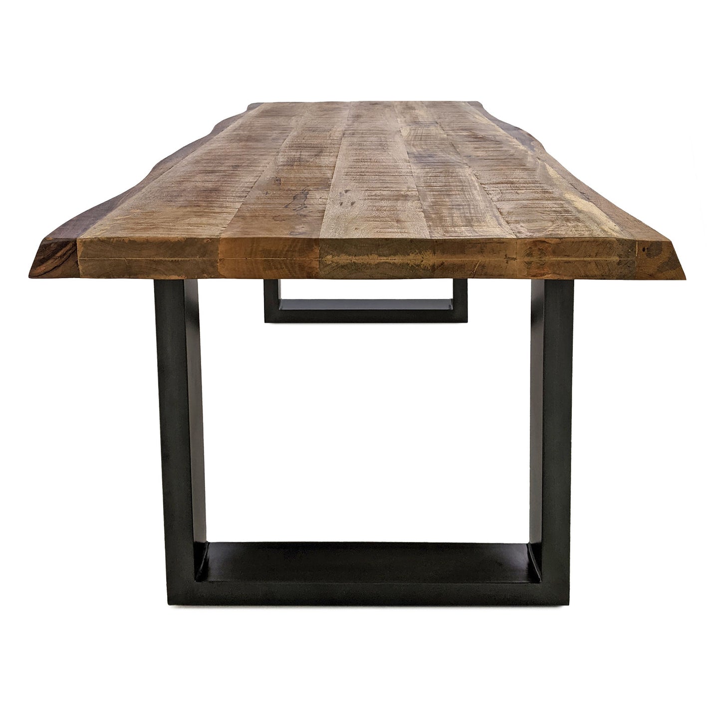 
                  
                    Esstisch 180 x 90 cm Massivholz Natur mit Baumkante / U-Gestell schwarz - MaroX
                  
                