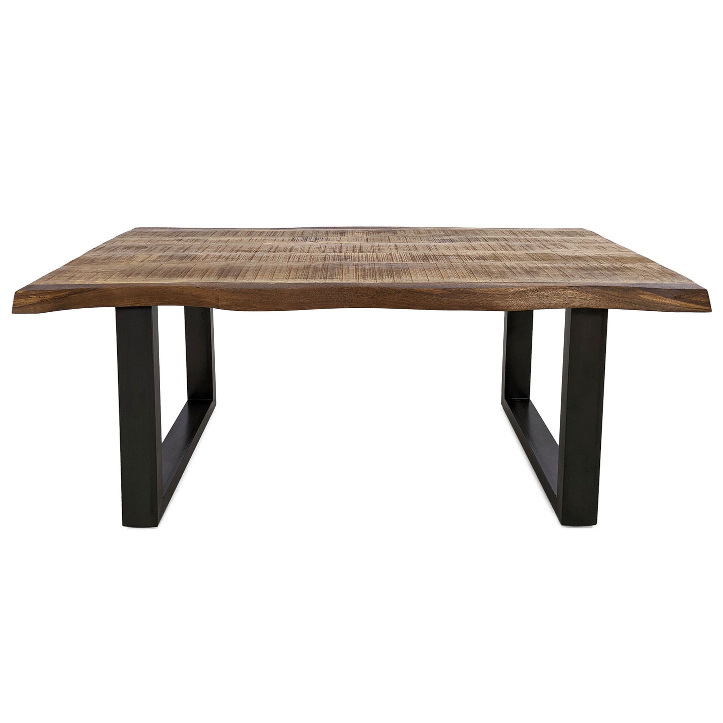 
                  
                    Esstisch 220 x 100 cm Massivholz Natur mit Baumkante / U-Gestell anthrazit - MaroX
                  
                