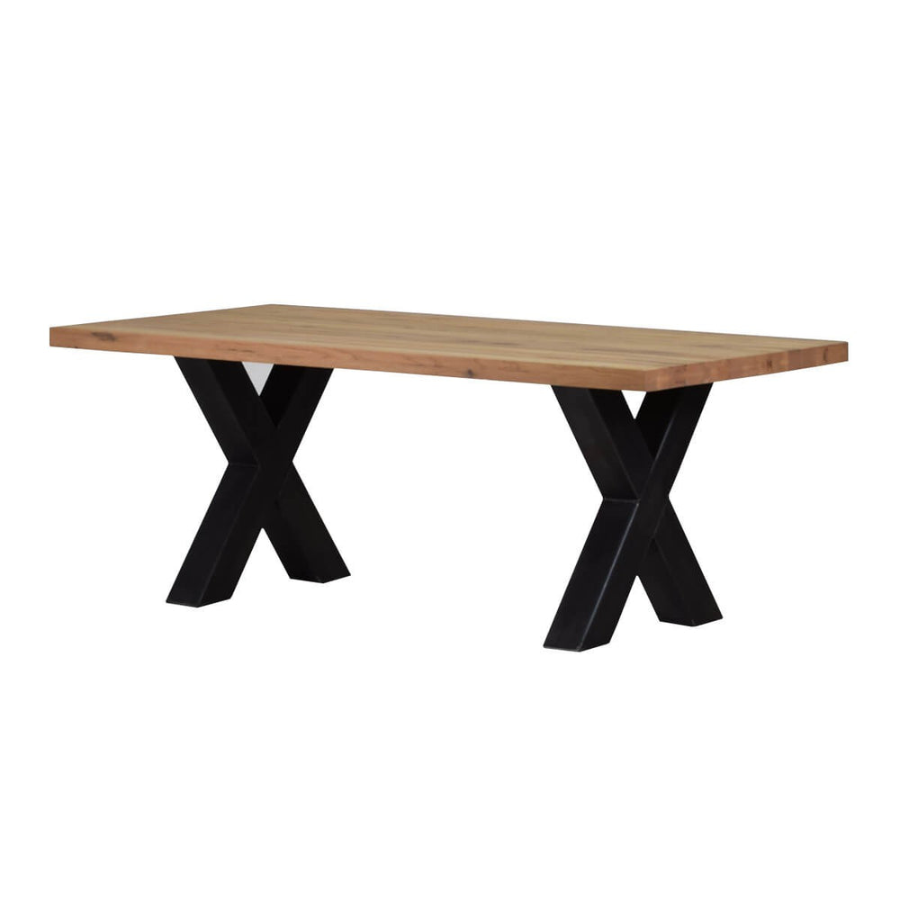 Esstisch Eiche massiv/Metall 180 x 90 cm Xano