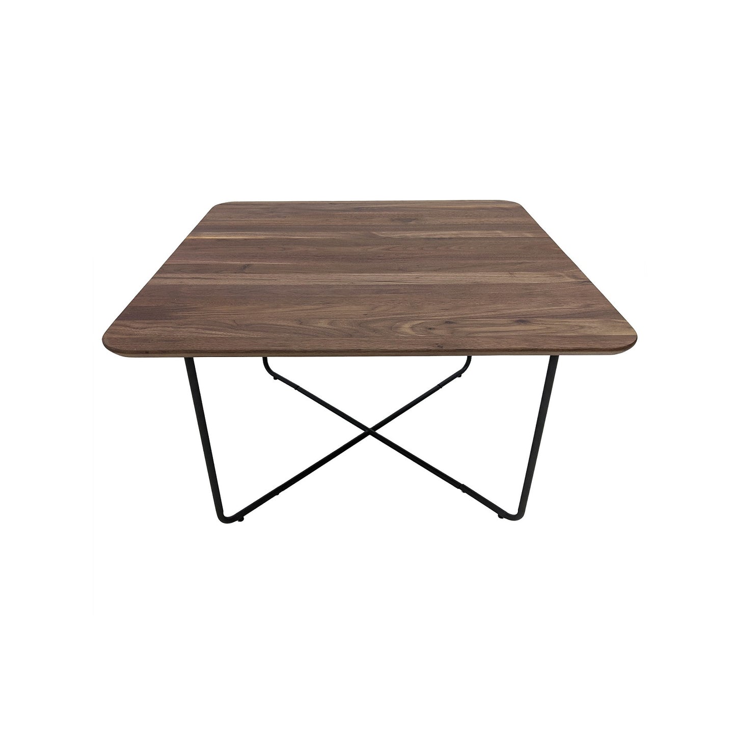 
                  
                    Couchtisch 80 x 80 cm Nussbaum massiv / Metall - Waru
                  
                