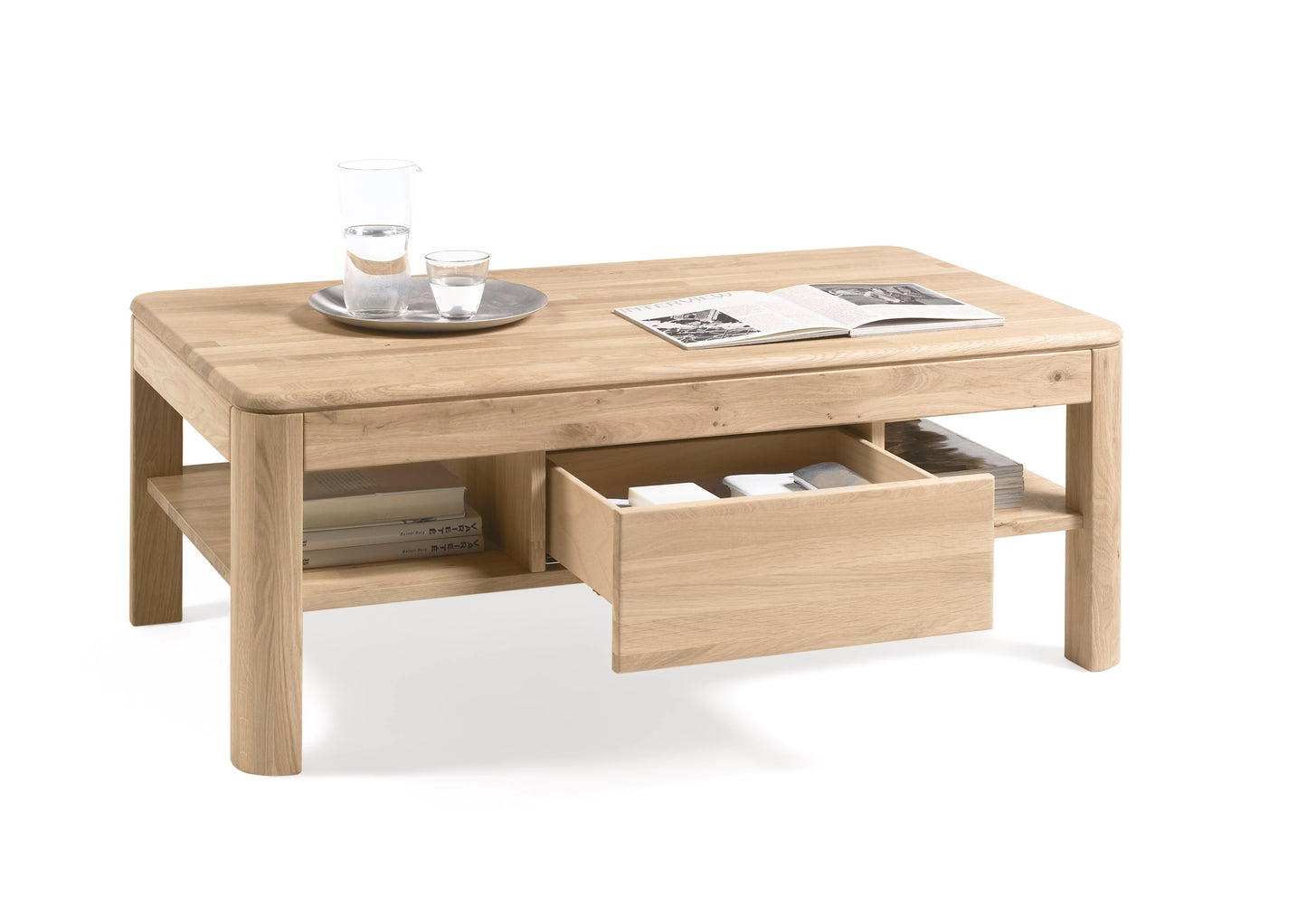 
                  
                    Couchtisch 120 x 70 cm Eiche massiv Bianco - Bozen-1-N
                  
                