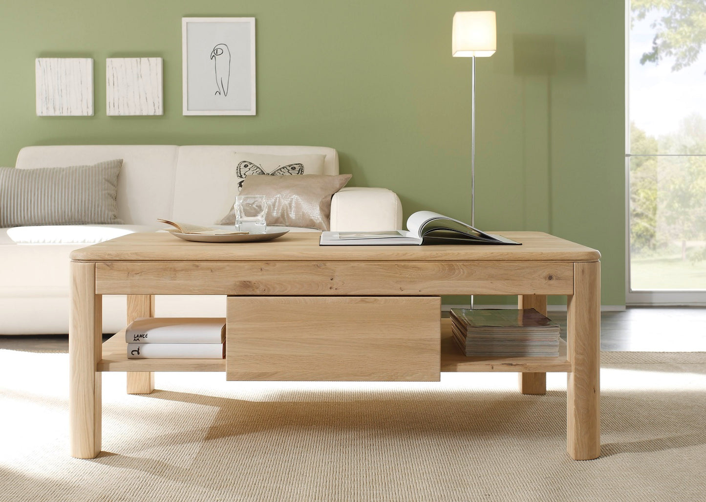 
                  
                    Couchtisch 120 x 70 cm Eiche massiv Bianco - Bozen-1-N
                  
                