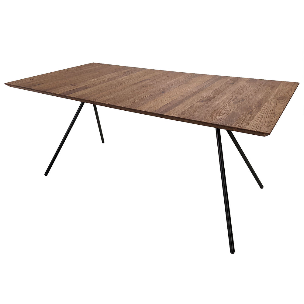 Esstisch 180 x 90 cm Eiche massiv smoked geölt / Metallfüße