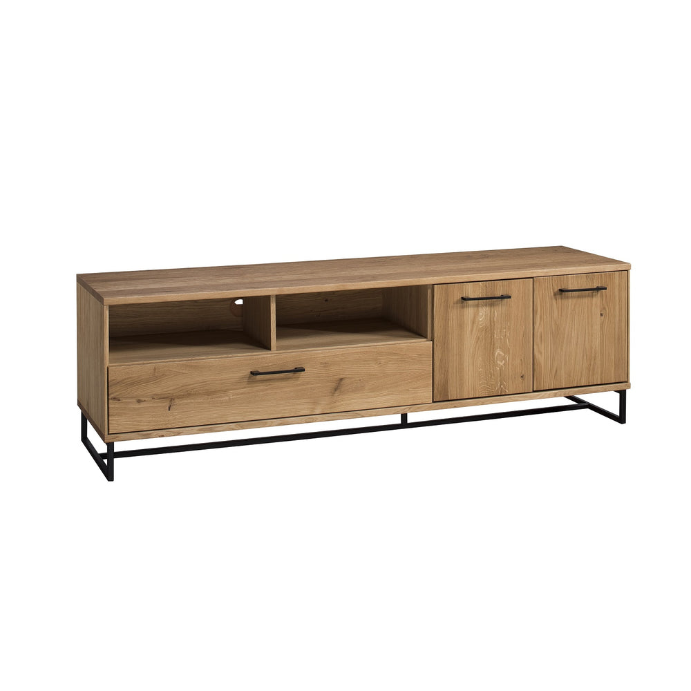 Fernsehschrank Eiche Front massiv natur geölt / Metall - Lagos
