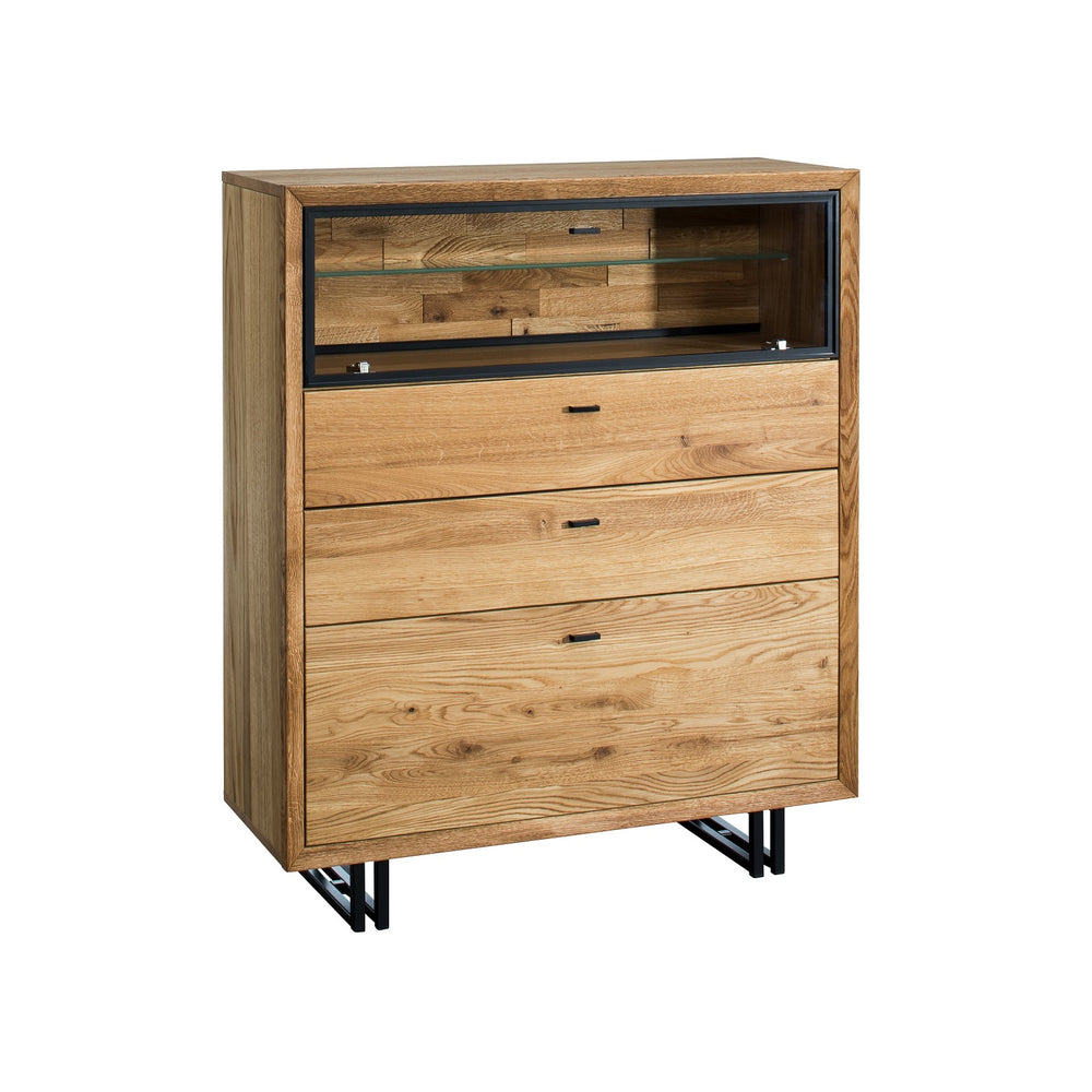 Highboard Front Eiche massiv / Metall - Vigo