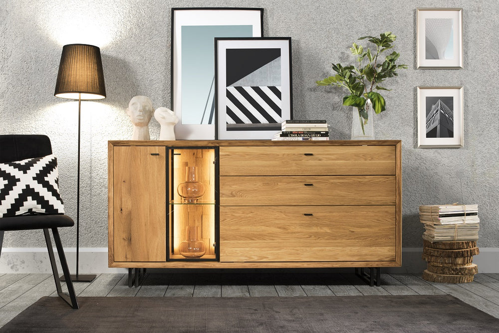
                  
                    Sideboard Front Eiche massiv / Metall - Vigo
                  
                
