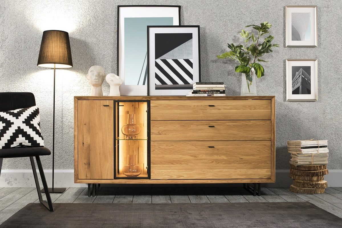 
                  
                    Sideboard Front Eiche massiv / Metall - Vigo
                  
                